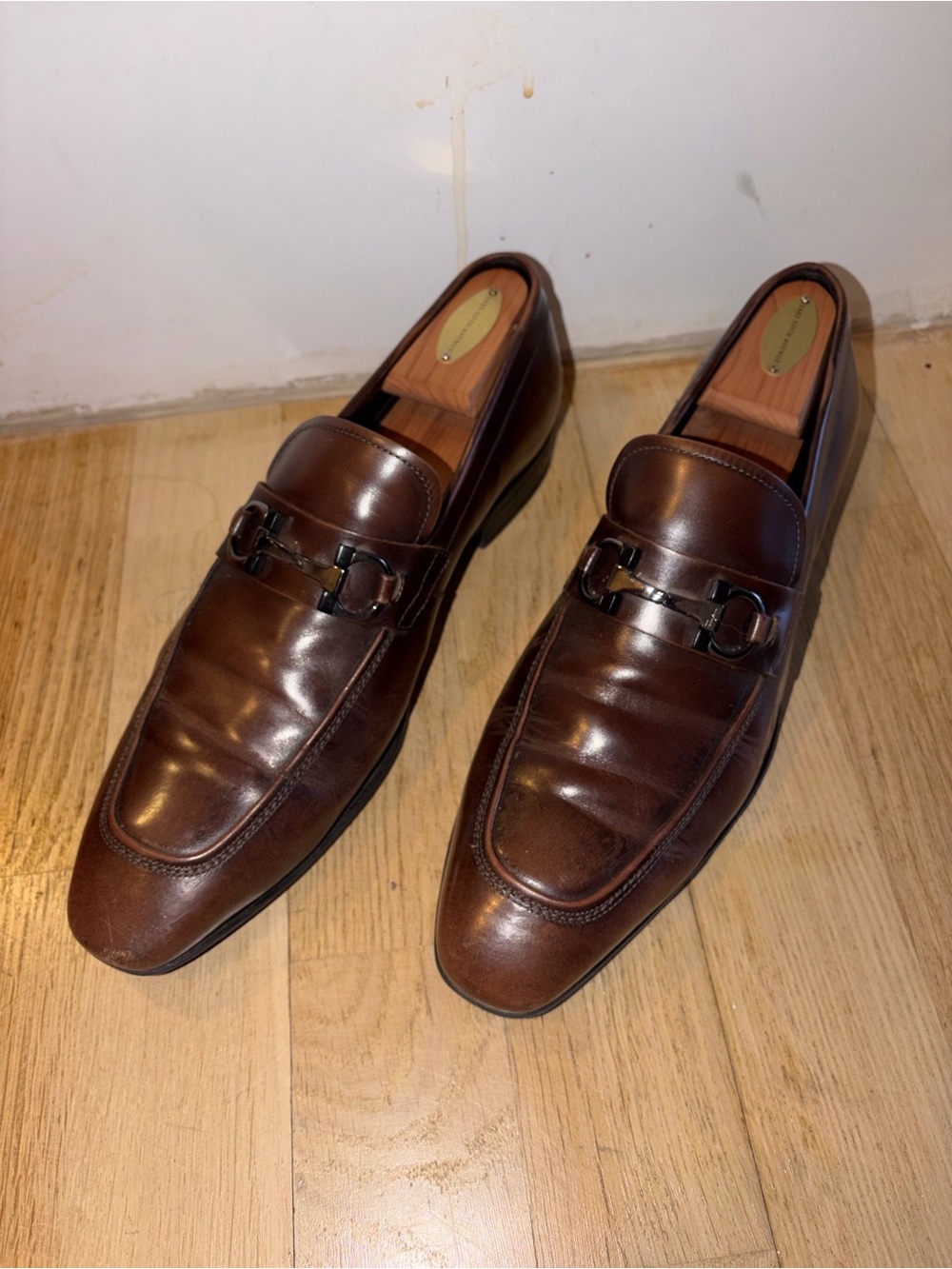 Salvatore Ferragamo Brown Leather Horsebit Dinamo Loafers